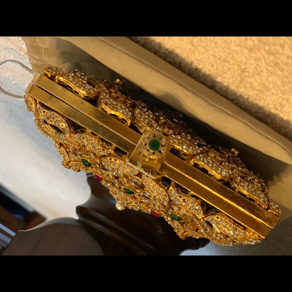 Handmade stone and pearl mini fancy clutch - Picture 3 of 5